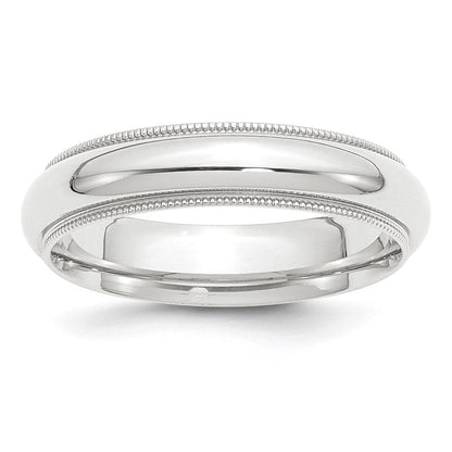 Platin 5mm Poliert Milgrain Komfort-fit Ehering Ring