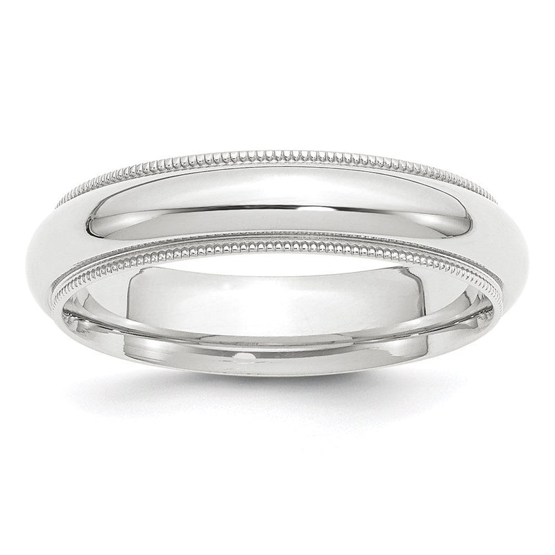 Platin 5mm Poliert Milgrain Komfort-fit Ehering Ring