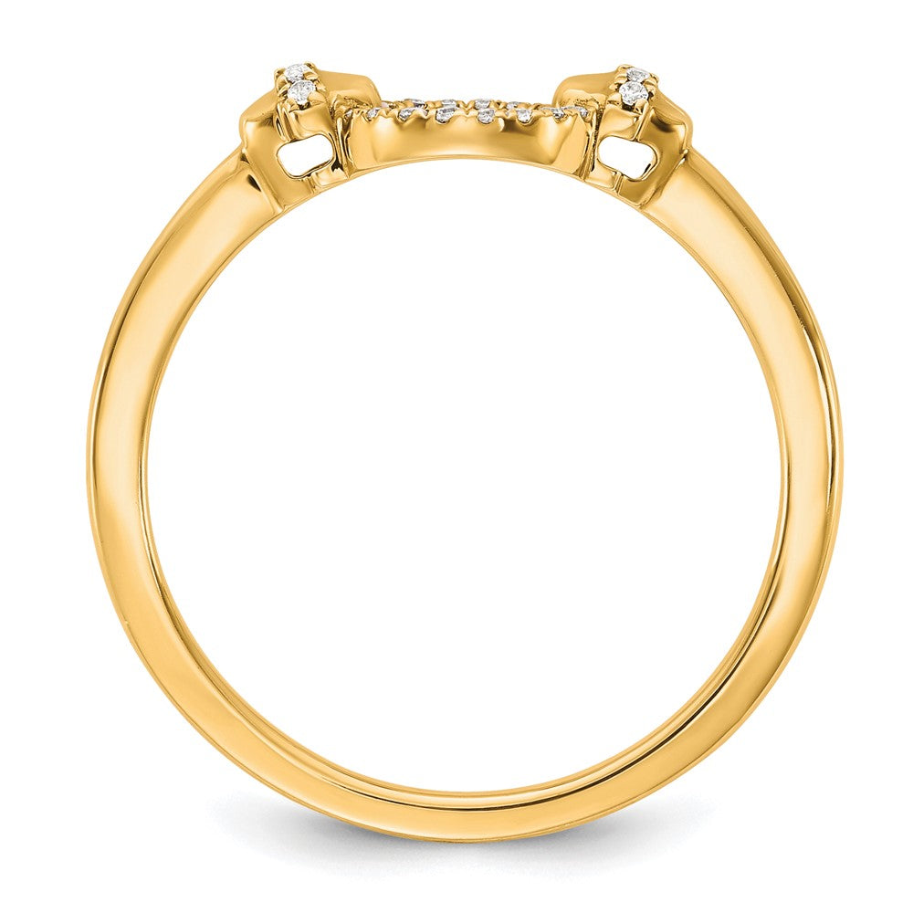 14K Gelbgold Diamant-Modering mit offenem Kreis, poliert