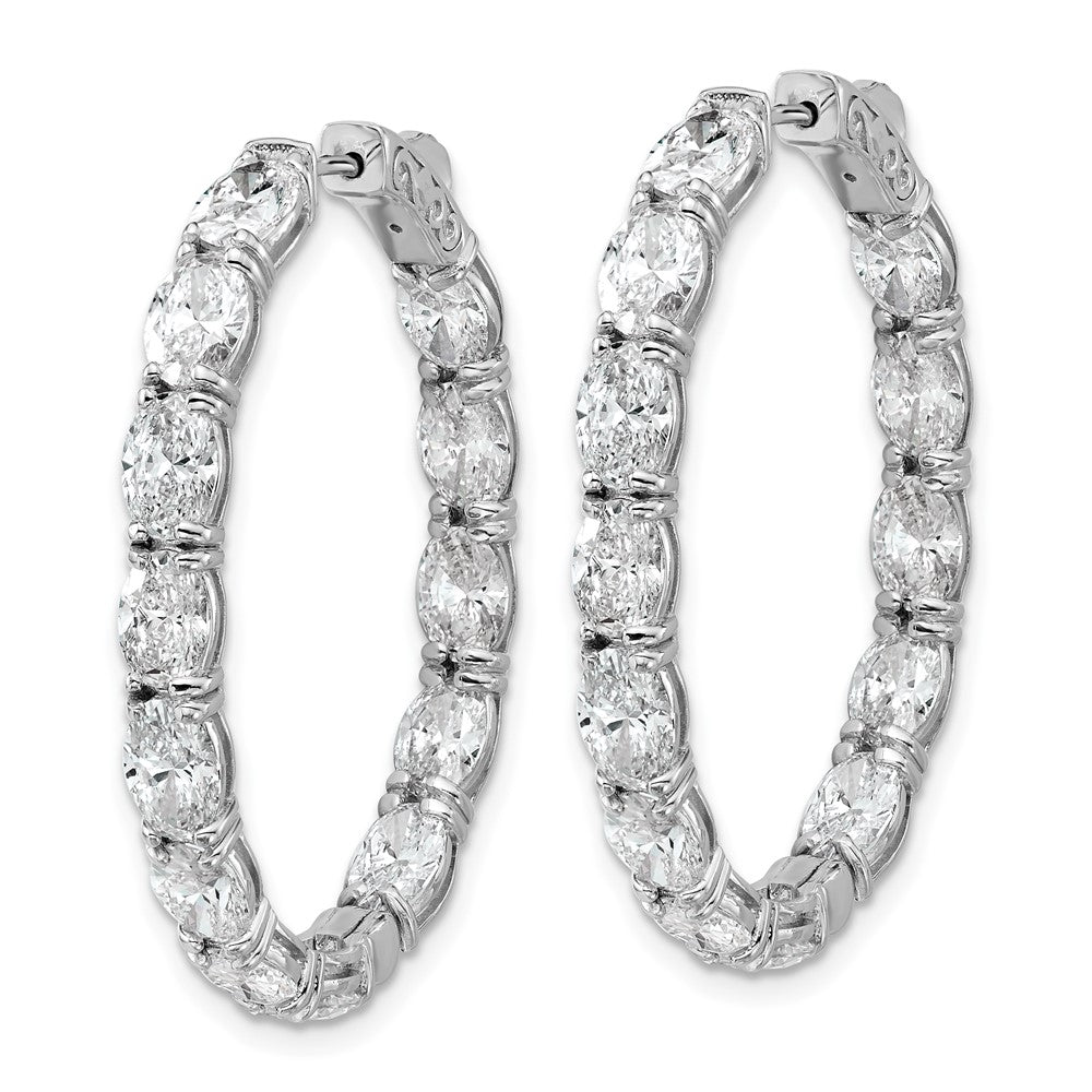14K Weißgold Zertifizierte Oval- und Rund-Diamant Innen-/Außen-Creolen VS/SI FGH