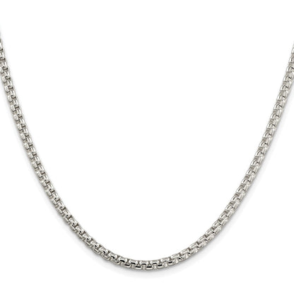 Sterlingsilber Rhodiniert 3.6mm Rund Venezianer 30 Zoll Kette