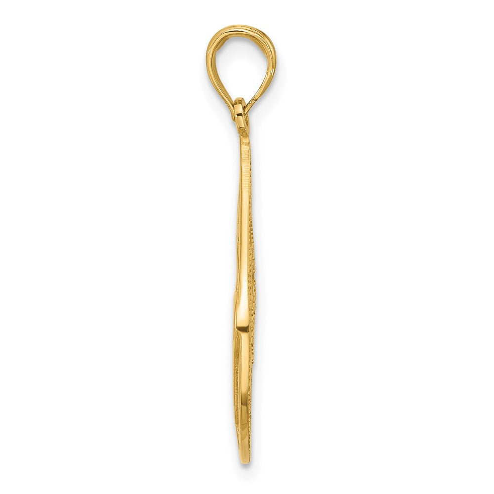 14K Gelbgold polierter Fantasie-Schmetterling-Tropfen-Charm