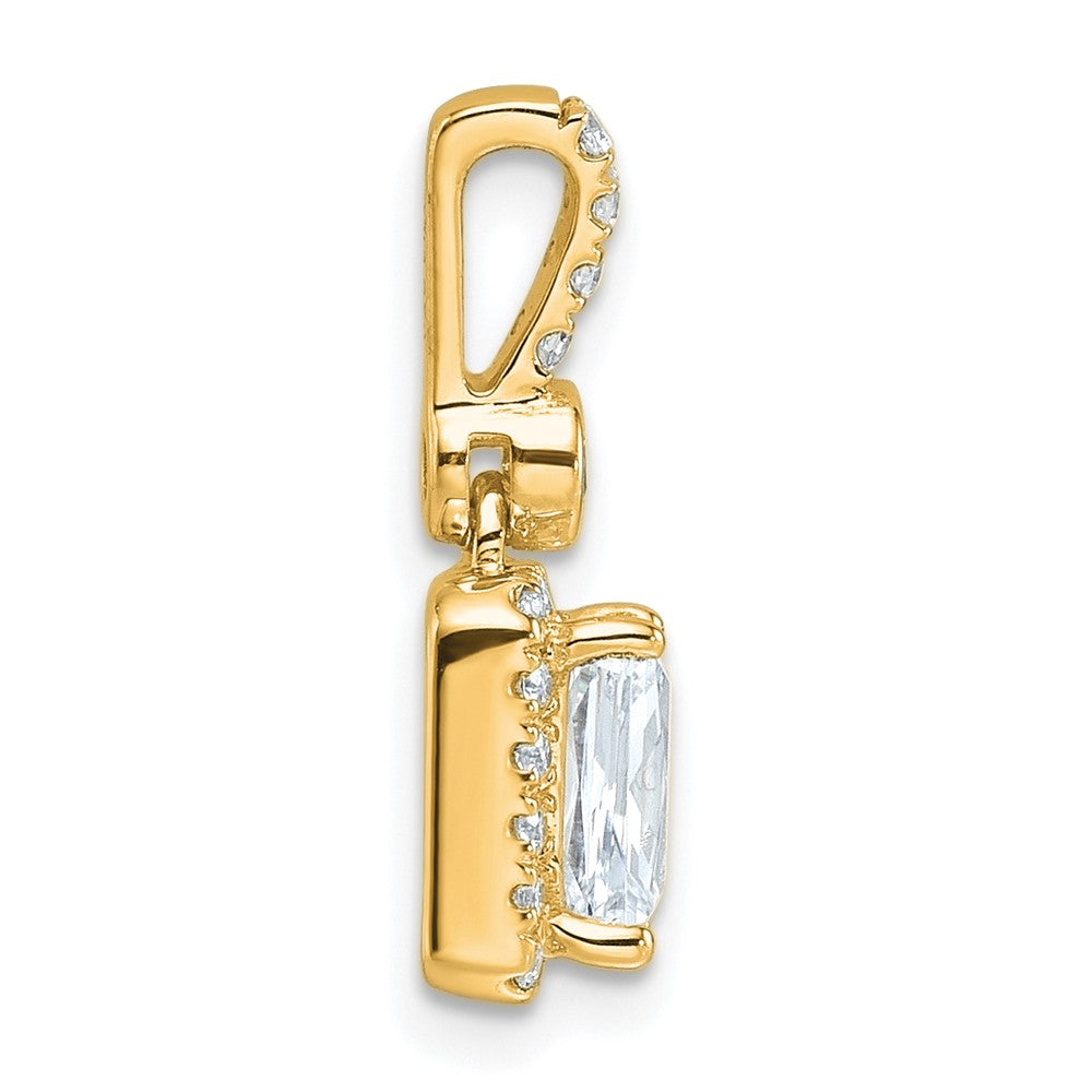 14K Gelbgold 1 Karat Zertifiziert Im Labor Gezüchtet Diamant Vs+ F+ Radiant Komplett Heiligenschein Anhänger