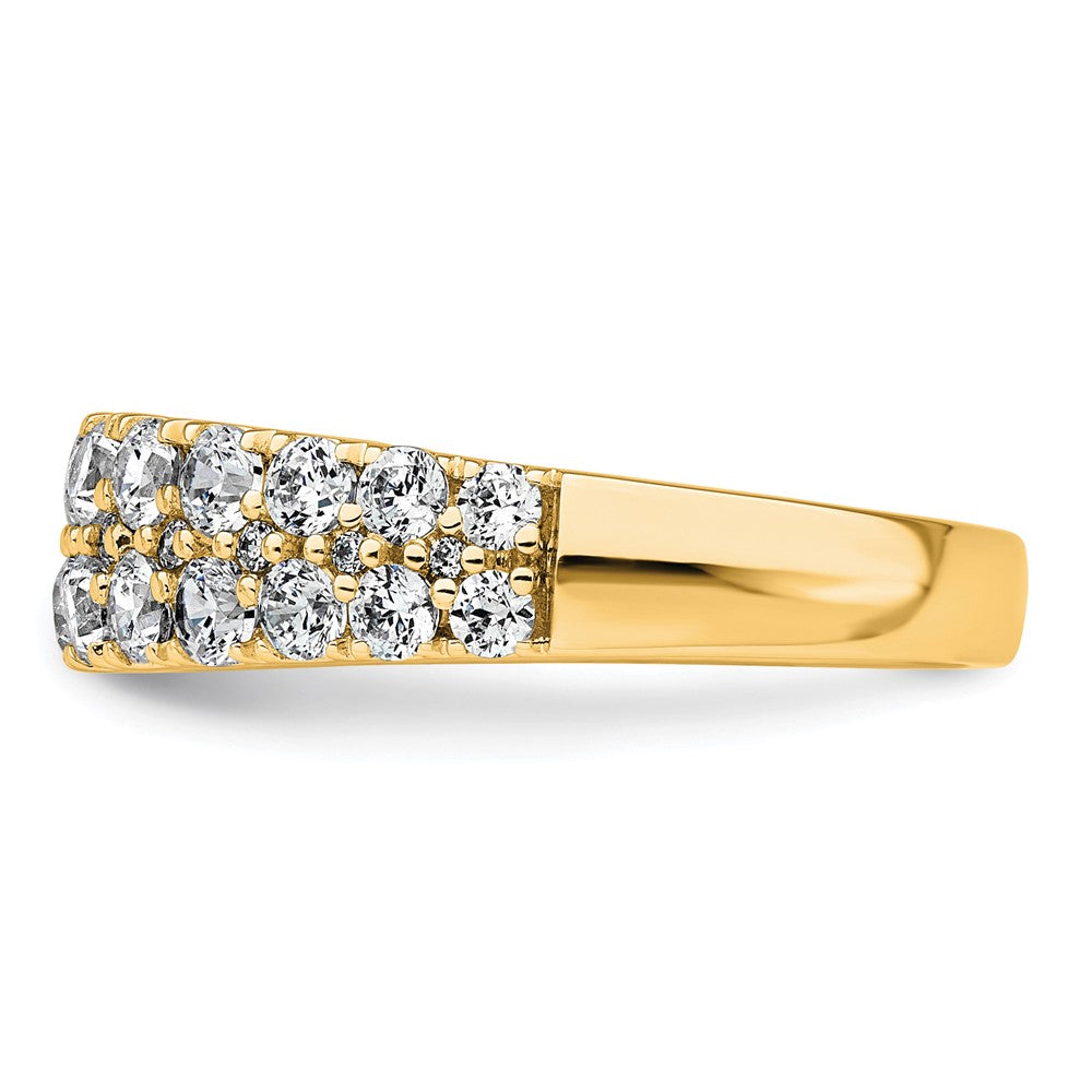 True Origin 14K Gelbgold Verlobungsring mit 1,25 ct. laborgezüchteten Diamanten VS+ F+, zweireihig, kompletter Ehering