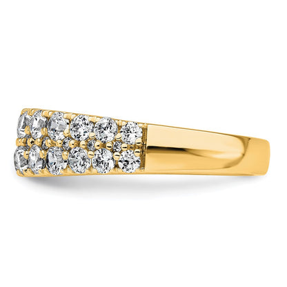 True Origin 14K Gelbgold Verlobungsring mit 1,25 ct. laborgezüchteten Diamanten VS+ F+, zweireihig, kompletter Ehering