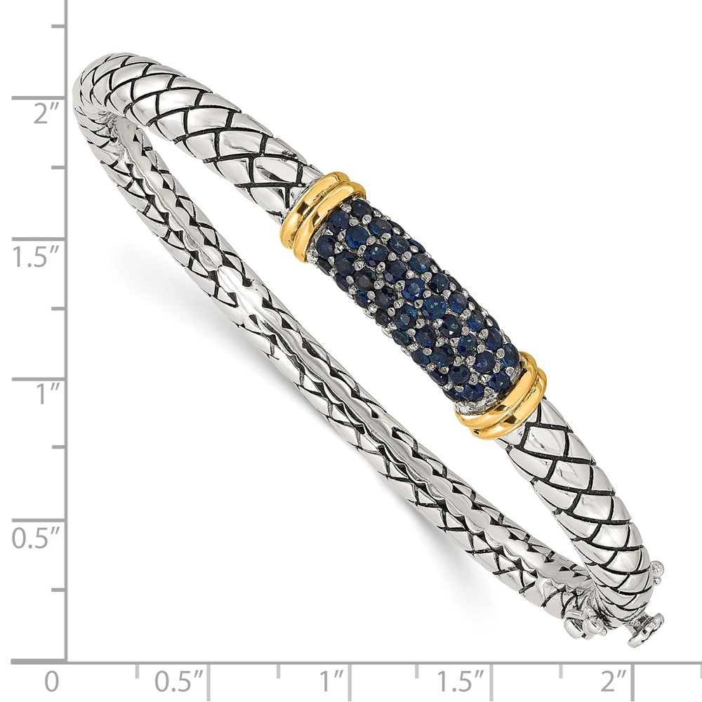 Shey Couture Sterlingsilber Rhodiniert mit 14K Akzente Saphir Armreif Armband