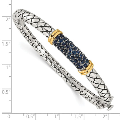 Shey Couture Sterlingsilber Rhodiniert mit 14K Akzente Saphir Armreif Armband