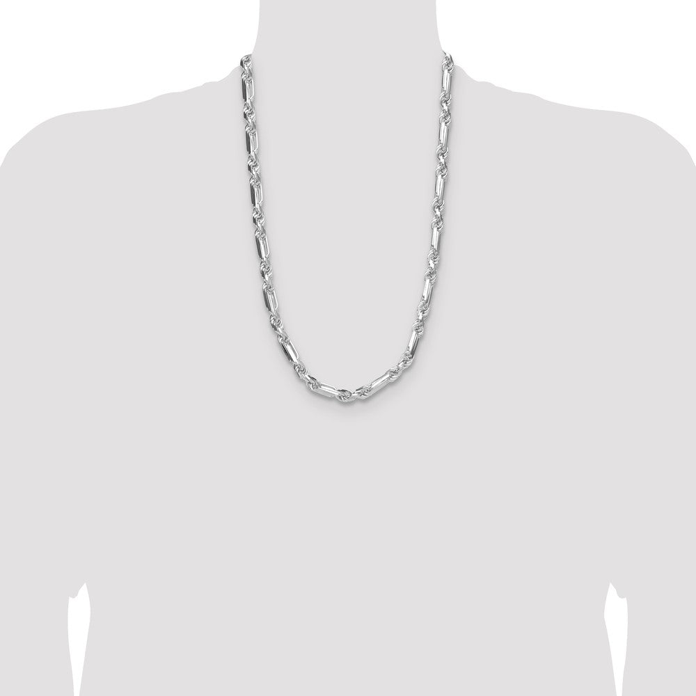 Sterlingsilber 8mm Diamantiert Figarope 26 Zoll Kette