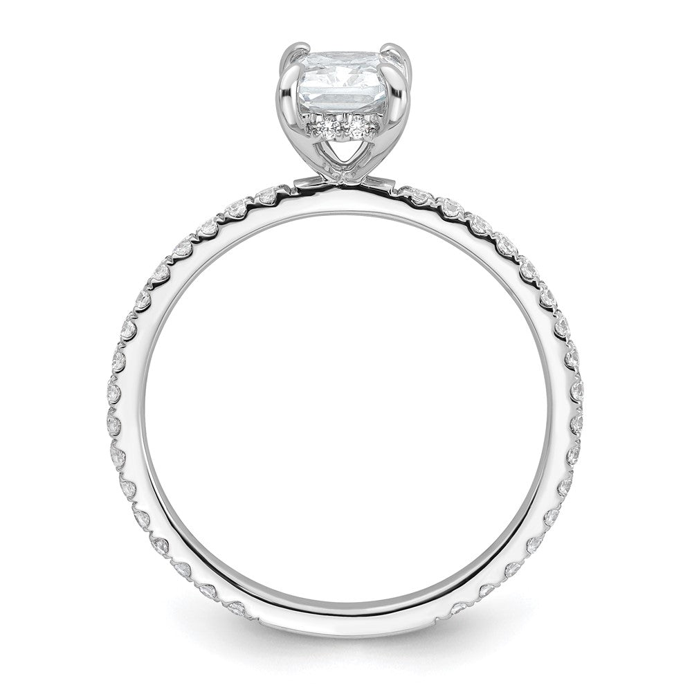 14K Weißgold Verlobungsring mit Solitär und Flair, 1,33K zertifizierter, im Labor gezüchteter Diamant im Radiant-Schliff, VS+ F+
