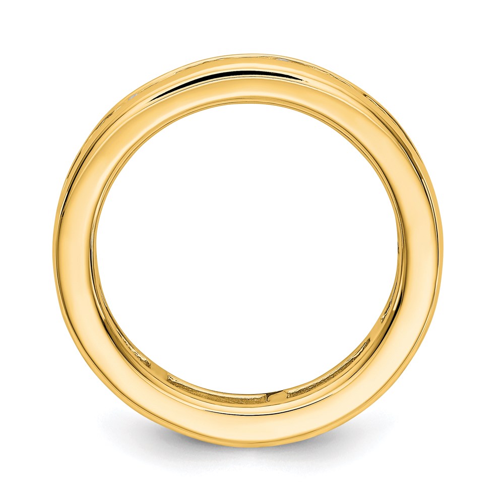 14K Gelbgold Poliert 2ct Kanalfassung Set Diamant Memoire Ehering Ring