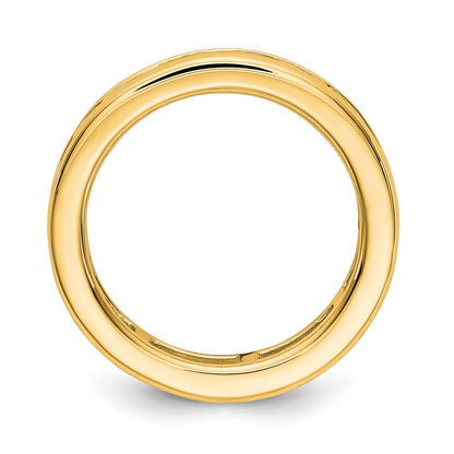 14K Gelbgold Poliert 2ct Kanalfassung Set Diamant Memoire Ehering Ring