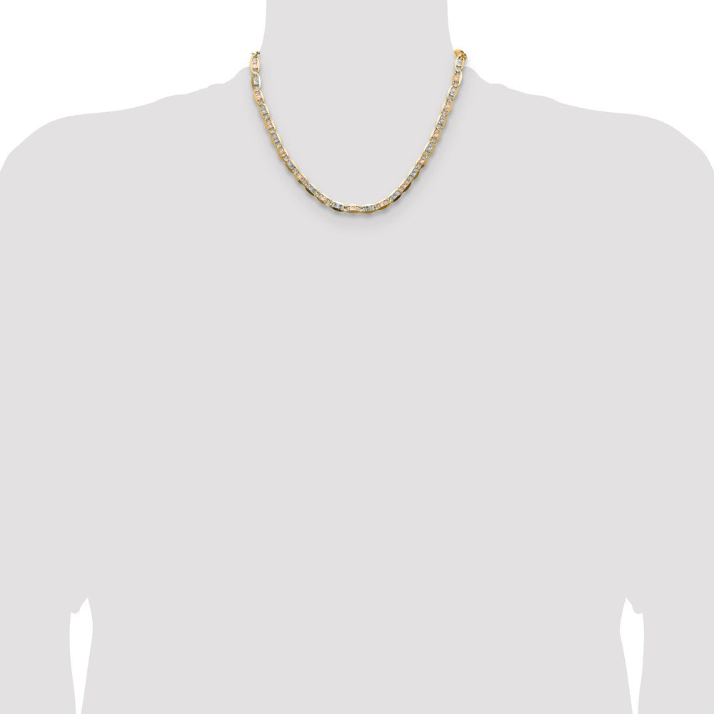 14K Tricolor Gold 6.1mm Tricolor Gold Pavé‚ Valentino Halskette