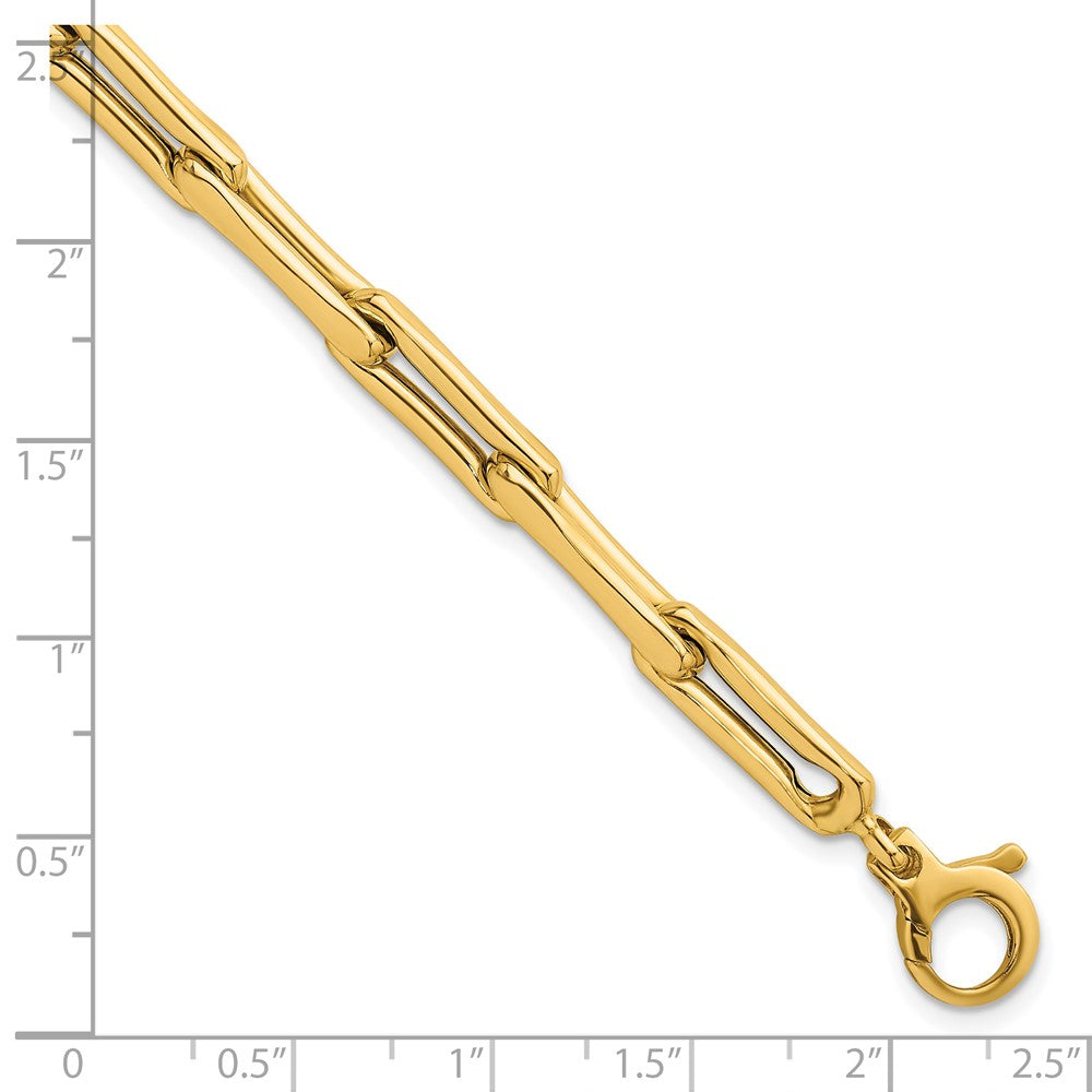 14K Gelbgold Poliert 5.7mm Fantasie Lang Glieder Gliederarmband