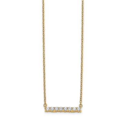 14K Gelbgold Poliert 1/3 Karat Diamant Stab 18 Zoll Halskette