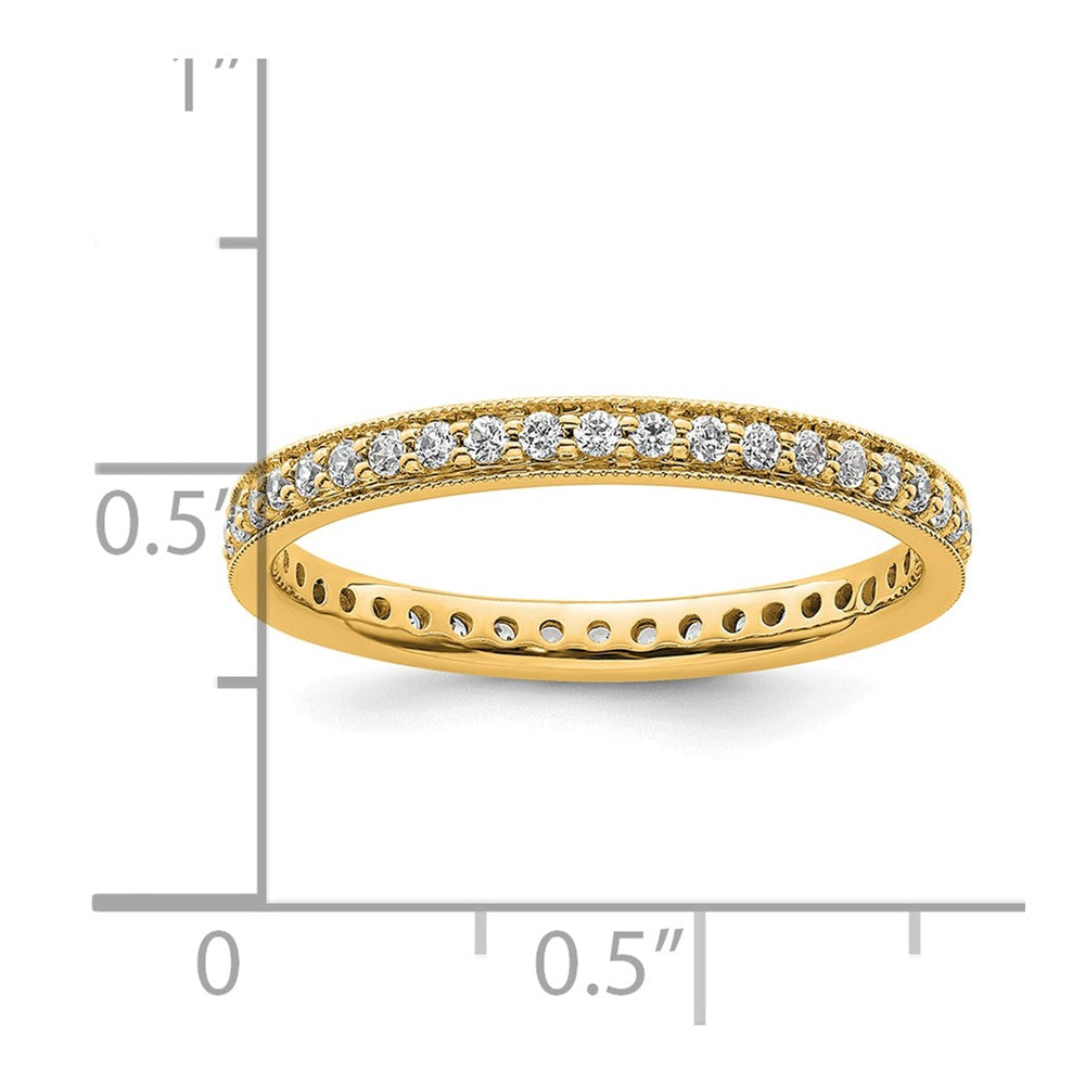 14K Gelbgold Poliert Größe 9 Vintage 1/2 Karat Diamant Komplett Memoire Ehering Ring