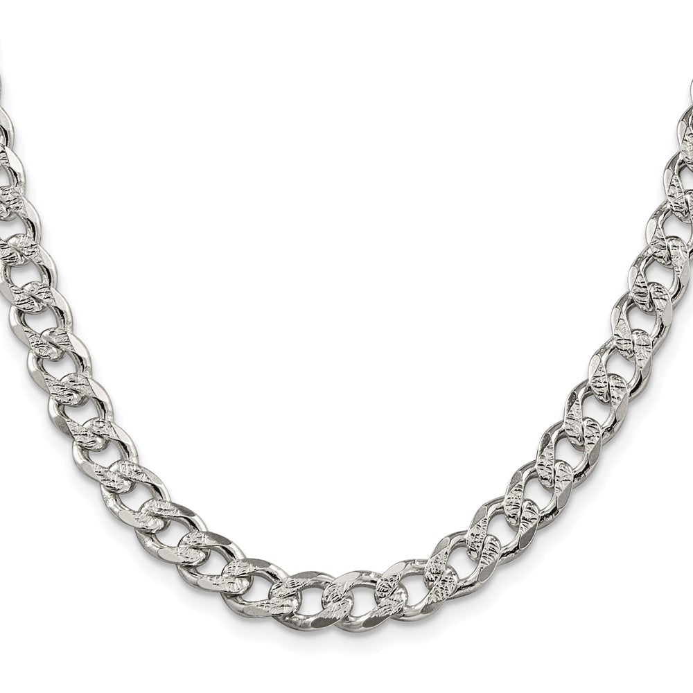 Sterlingsilber Rhodiniert 7.5mm Pavé‚ Panzer 26 Zoll Kette