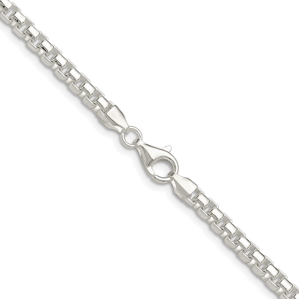Sterlingsilber Rhodiniert Poliert 4mm Rund Venezianer 30 Zoll Kette