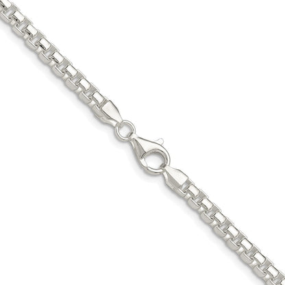 Sterlingsilber Rhodiniert Poliert 4mm Rund Venezianer 30 Zoll Kette