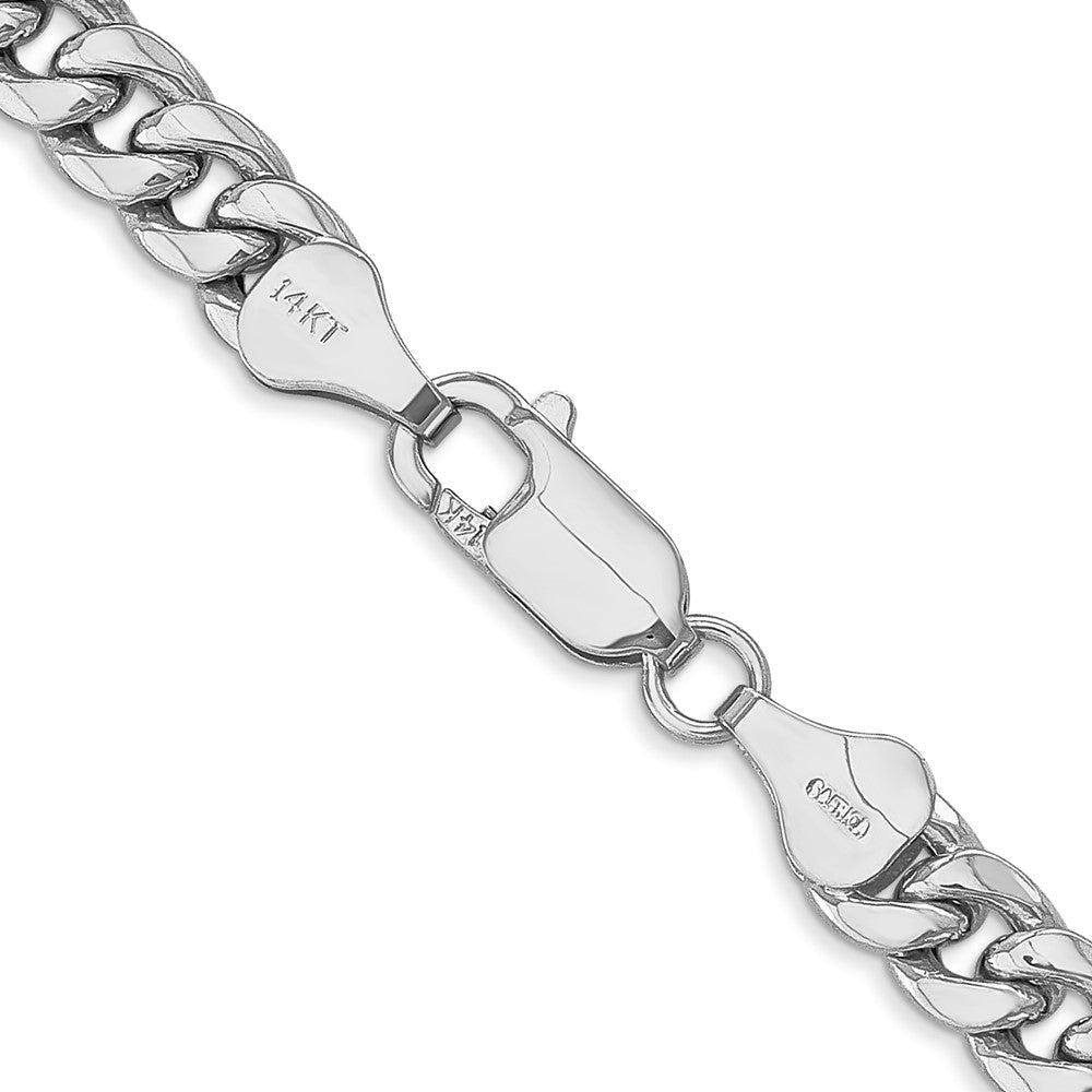 14K Weißgold 6mm Halbmassiv Miami Kubanisch Halskette