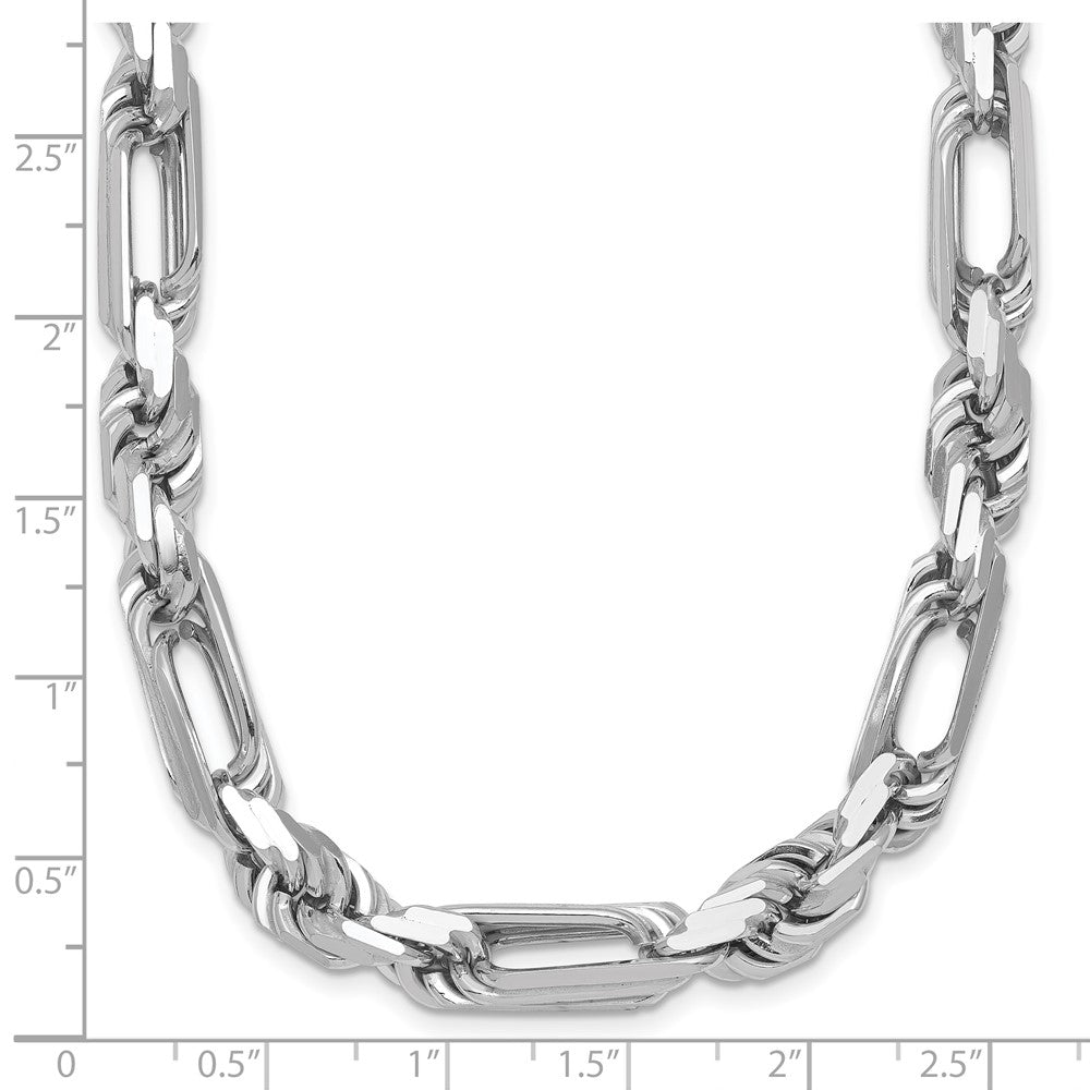 Sterlingsilber Rhodiniert Poliert 8.00mm Figaro Kordel Kette 20 Zoll Halskette