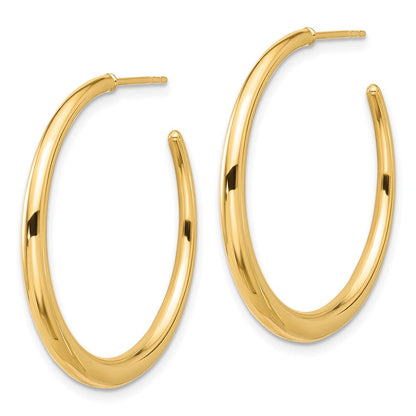 14K Gelbgold Poliert Creole Ohrstecker