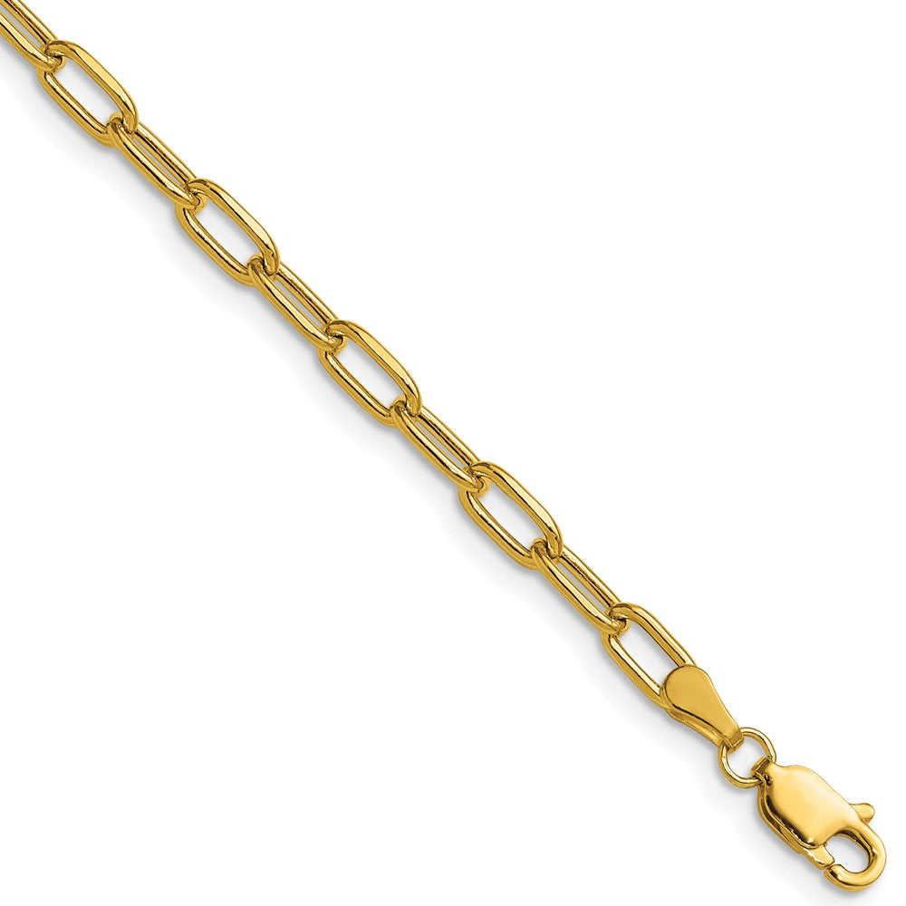 14K Gelbgold 3.7mm Halbmassiv Abgeschrägt Büroklammer Halskette
