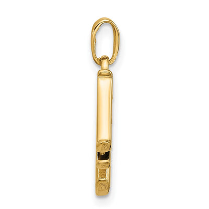 14K Gelbgold mit Rhodium Diamant-Buchstabe M Initial-Anhänger