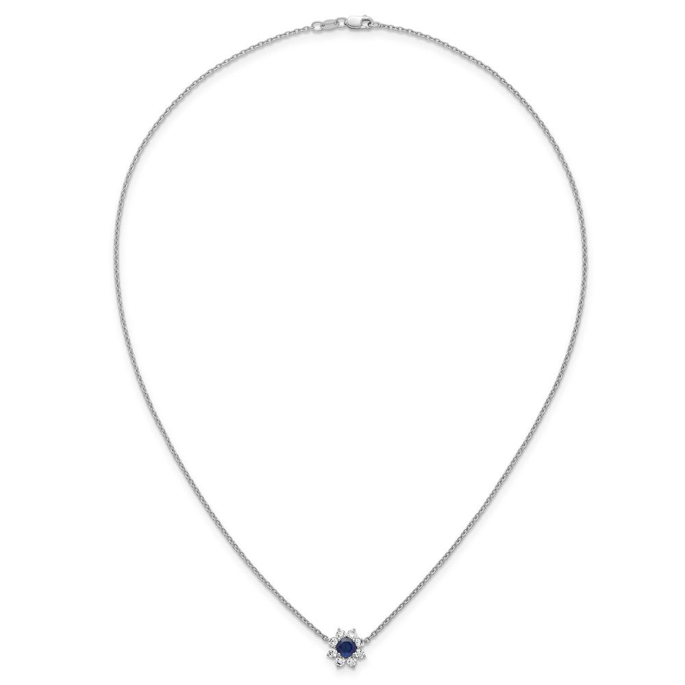 14K Weißgold Vs/si G+ Im Labor Gezüchtet Diamant und Aaa Qualität Echt Blau Sapp