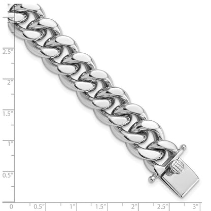 Sterlingsilber Rhodiniert Panzer Glieder Herren Gliederarmband