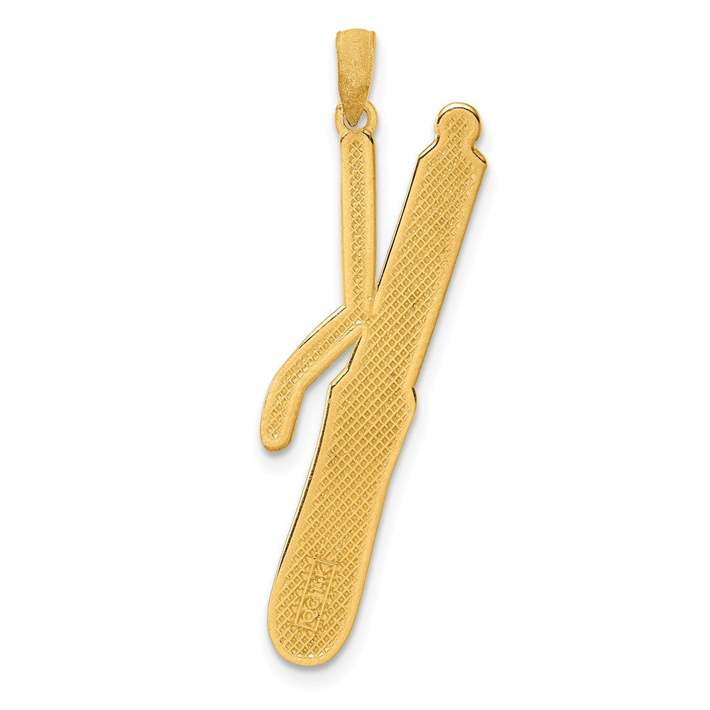14K Gelbgold Anhänger Lockenstab, poliert