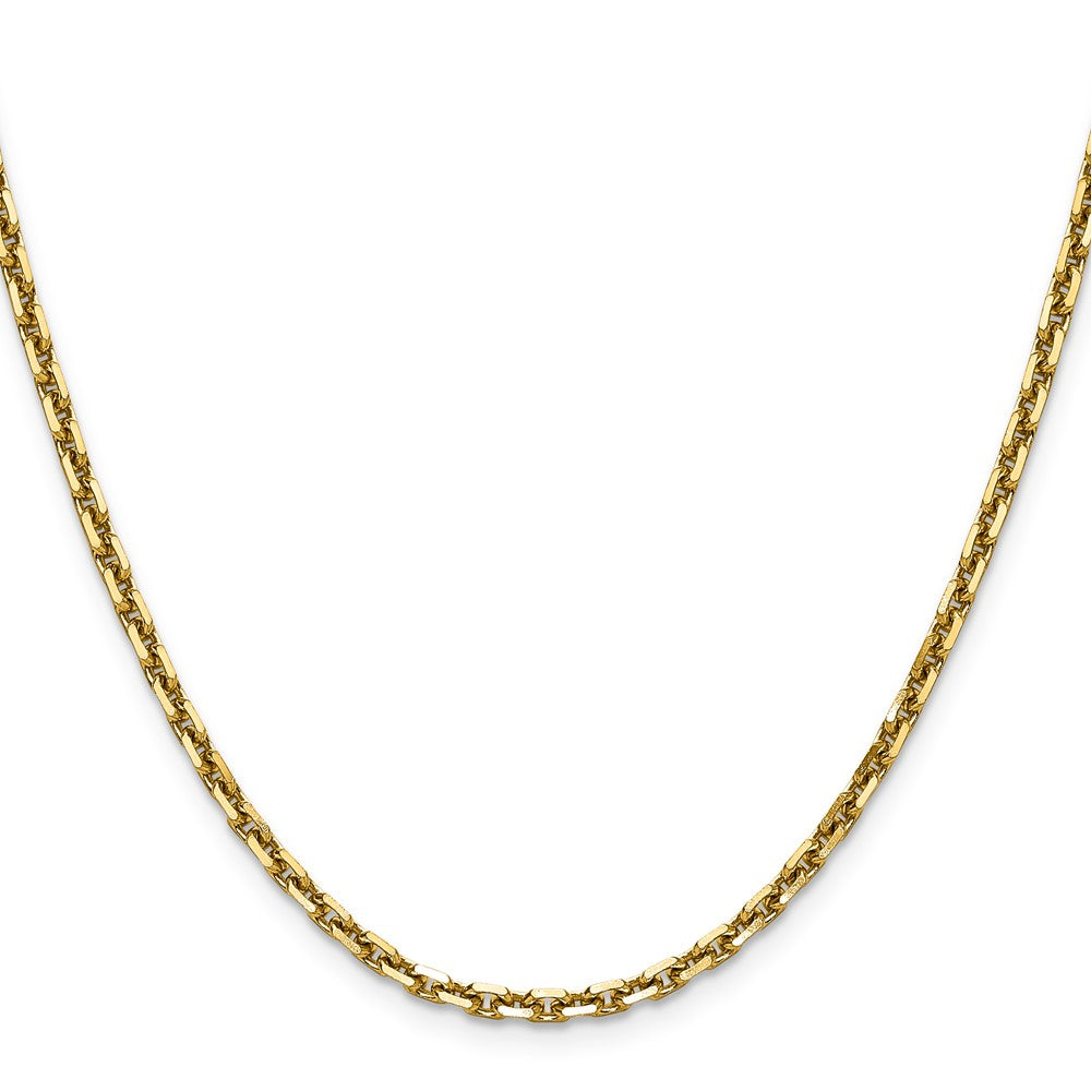 14K Gelbgold 3.25mm Diamantiert French Glieder Halskette