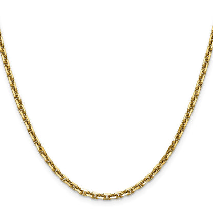 14K Gelbgold 3.25mm Diamantiert French Glieder Halskette