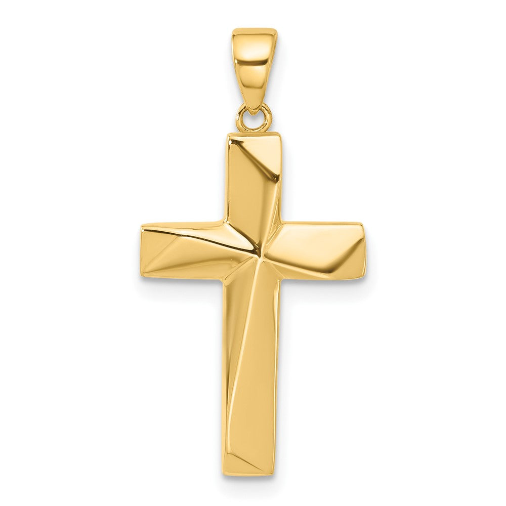 14K Gelbgold Poliertes Kreuz-Anhänger