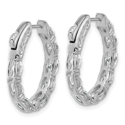 14K Weißgold zertifizierte 5x3 Oval Laborgezüchtete VS/SI FGH Diamant Innen/Außen Creolen