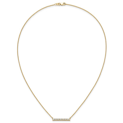 14K Gelbgold Poliert 1/2 Karat Diamant Stab 18 Zoll Halskette
