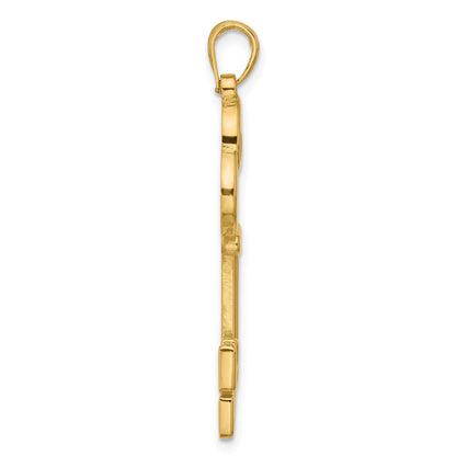 14K Gelbgold Polierter Fantasie-Schlüssel-Anhänger