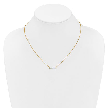 14K Gelbgold Poliert 1/4 Karat Diamant Stab 18 Zoll Halskette