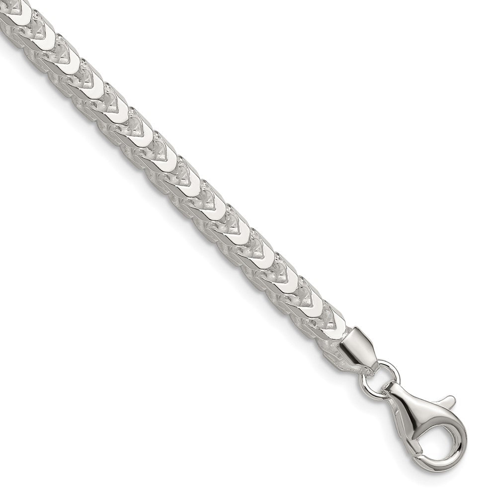Sterlingsilber 4.7mm Diamantiert Quadratisch Franco 30 Zoll Kette