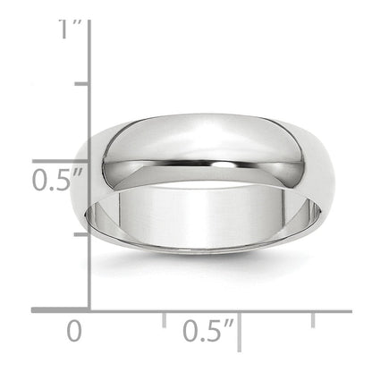 Platin 6mm Halb Rund Ehering Ring