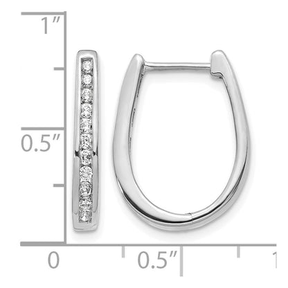 14K Weißgold Diamant-Creolen mit Kanalfassung, oval, 0,5 ct., klappbar