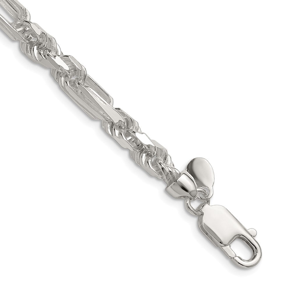 Sterlingsilber 6mm Diamantiert Figarope 26 Zoll Kette