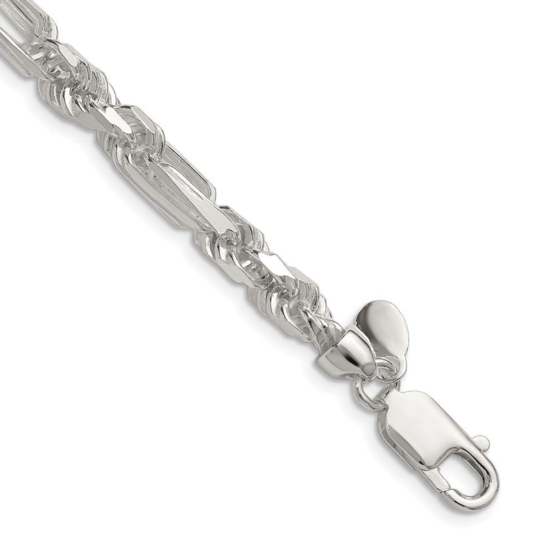 Sterlingsilber 6mm Diamantiert Figarope 26 Zoll Kette