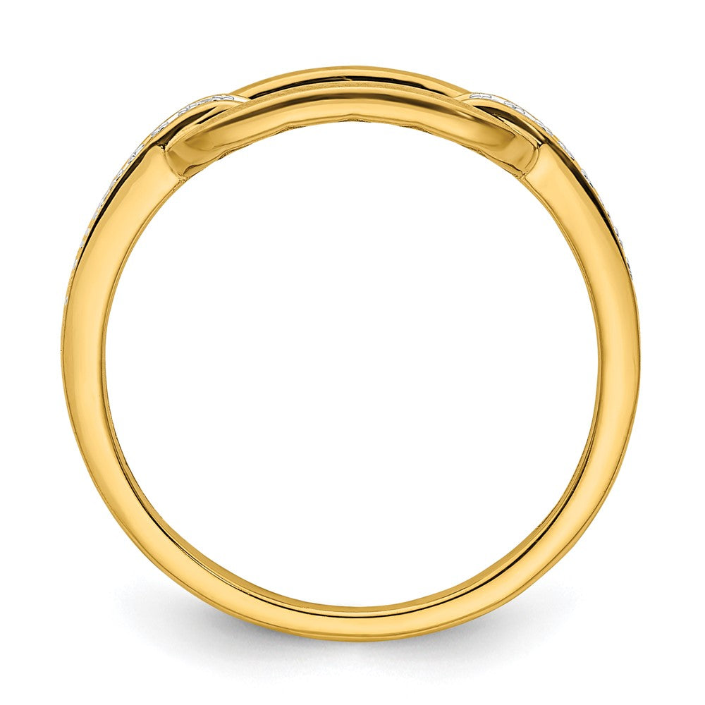 14K Gelbgold poliert Diamant-Glieder-Ring