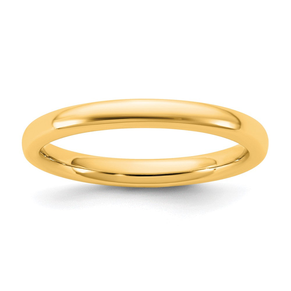 14K Gelbgold 2,5 mm Europäische Komfort-Passform Ehering