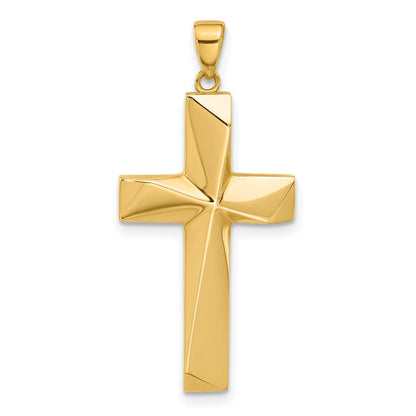 14K Gelbgold Polierter Kreuz-Anhänger