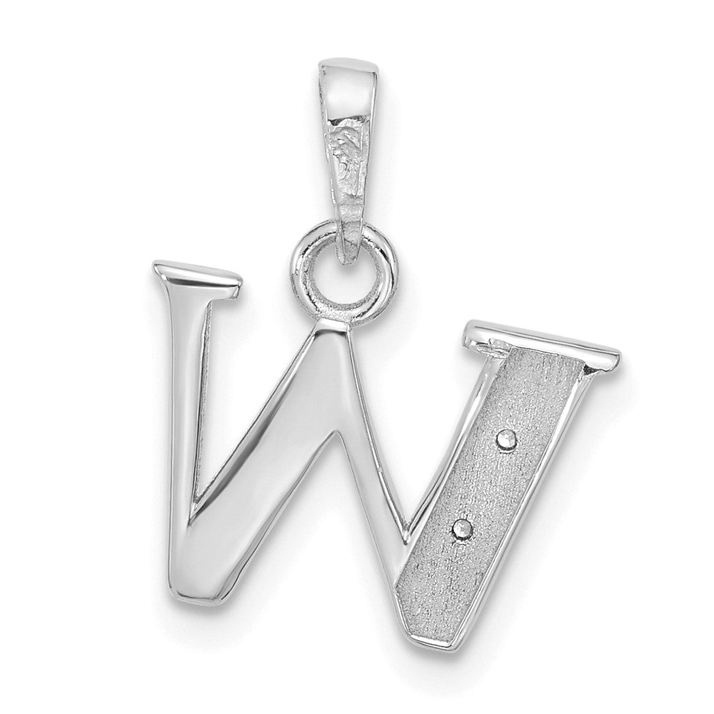 14K Weißgold Diamant-Buchstaben-Anhänger „W" (Initial)