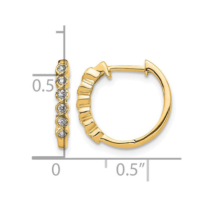 14K Gelbgold Creolen mit Scharnier und 0,125 Karat Diamanten