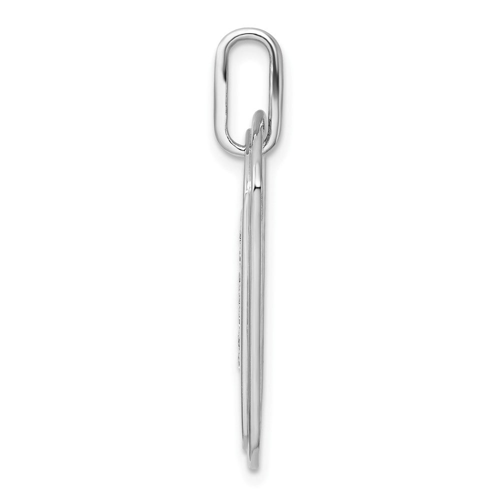 14K Weißgold Diamant-Buchstabe-H-Dog-Tag-Charm