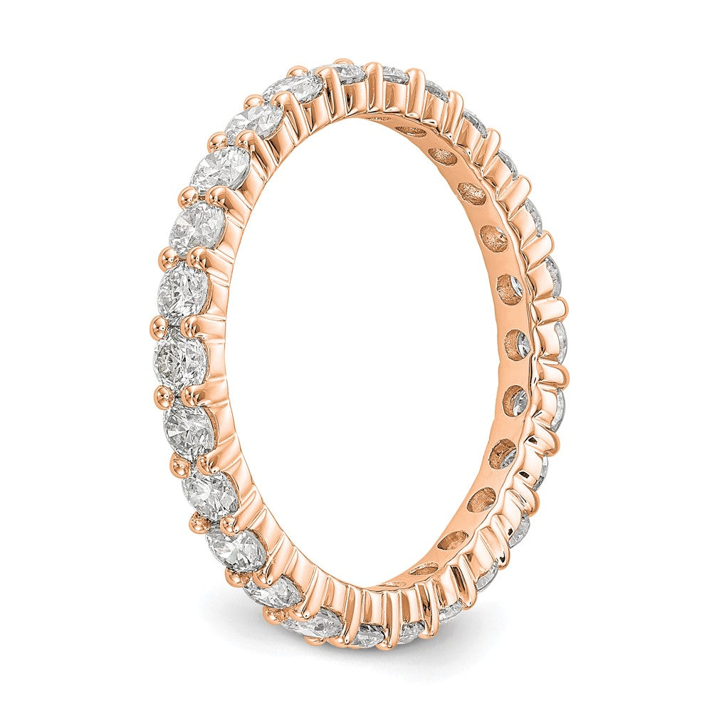 14K Roségold 1.5ct Shared Krappen Diamant Memoire Ehering Ring