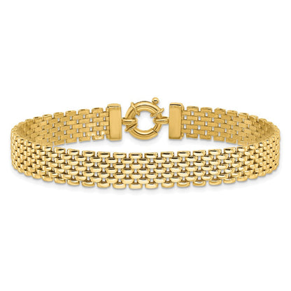 14K Gelbgold Poliert 8.4mm Panther Glieder Gliederarmband